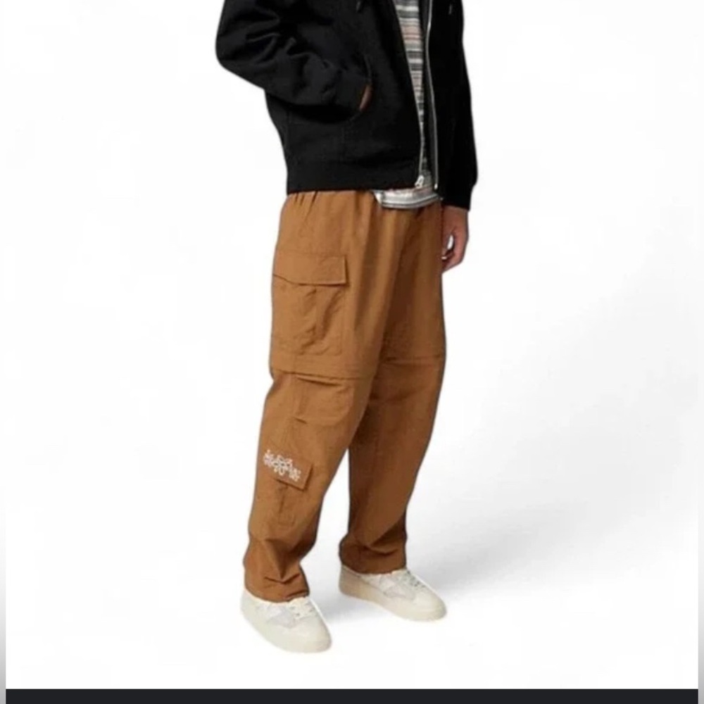 OBEY UO Exclusive Rapture Zip-Off Cargo Pants Mens Large Gold Convertible Belted